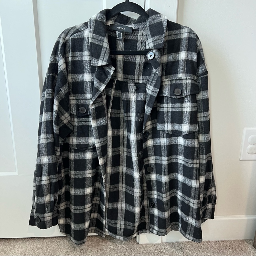 Plaid Button Up Shacket